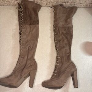 Wild Diva  Thigh High Boots (heels) Size 6.5 Women's shoes